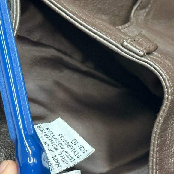 Newport News Brown Leather Lined Pants trousers size 8 30 x 30” - Picture 7 of 12